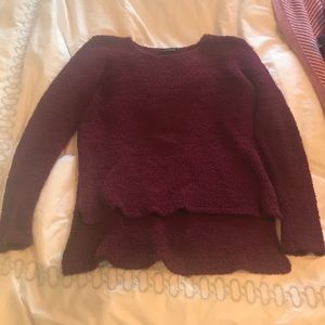 OliviaceousLA Maroon fuzzy sweater